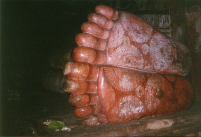 スリランカ／ダンブッラの石窟寺院、ブッダの足