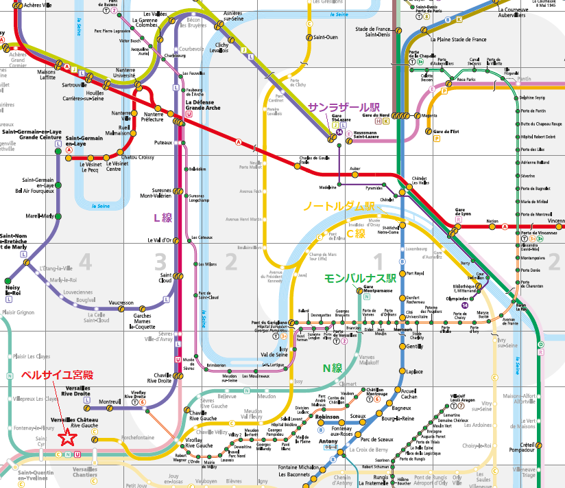 ベルサイユ・アクセス地図