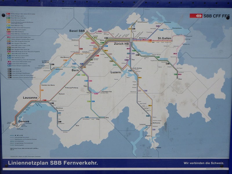 スイス鉄道路線図